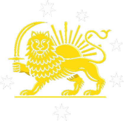 The Lion and Sun (Shir-o-Khorshid) emblem of the Australian Lion and Sun Association