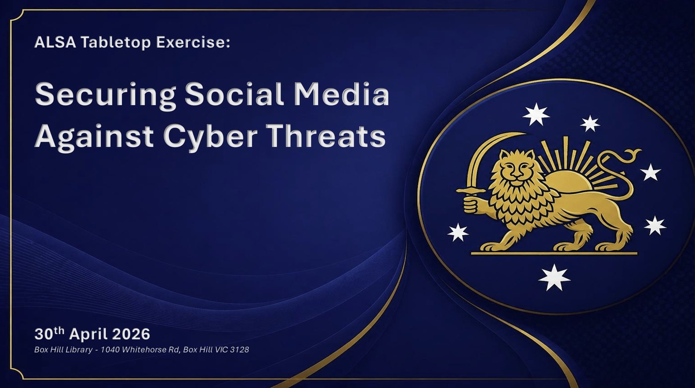 ALSA Tabletop Exercise: Securing Social Media Against Cyber Threats, 30 April 2026